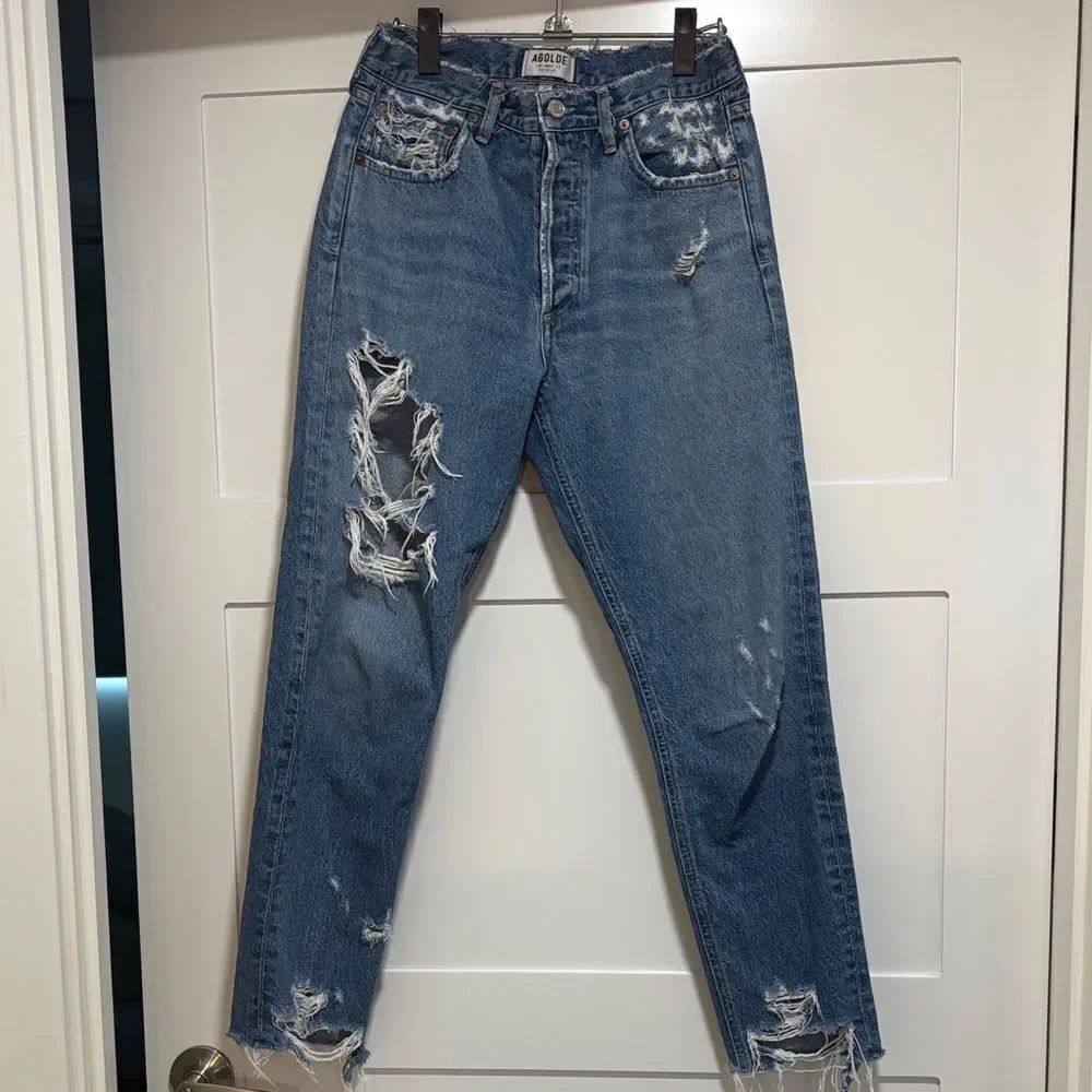 Agolde jamie high waisted Distressed Blue Jeans
